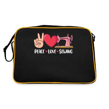 Funny Sewing Scraps Fabricologist Knitting - Retro Bag - black/gold - Back