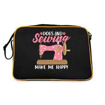 Les chiens et la couture me rendent heureux Chien de courtepointe drôle - Sac Retro - noir/or - Dos