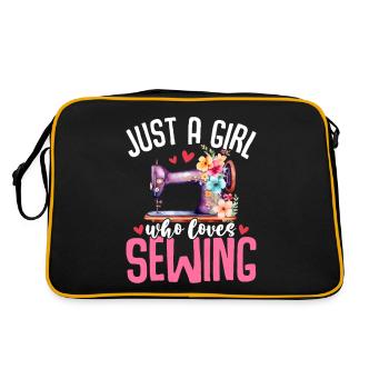 Just A Girl Who Loves Sewing Hobbyist Funny - Retro Bag - black/gold - Back