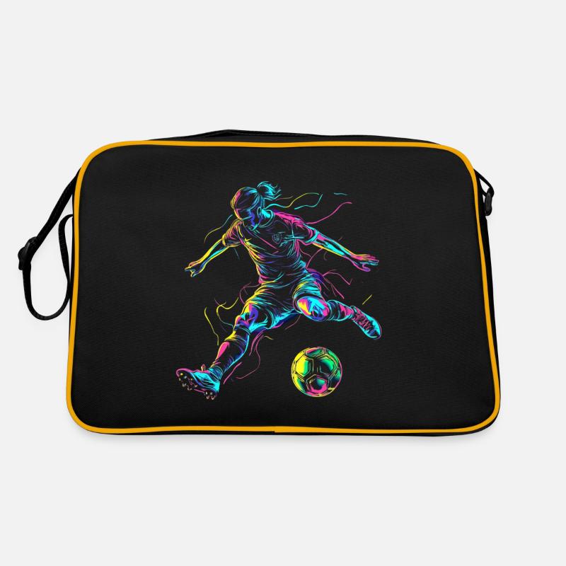 Explosion de couleurs footballeur - design dynamique Sac Retro
