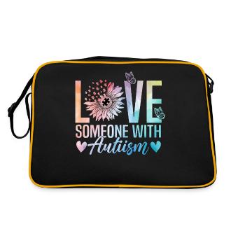 Love someone with autism - Retro Bag - black/gold - Back