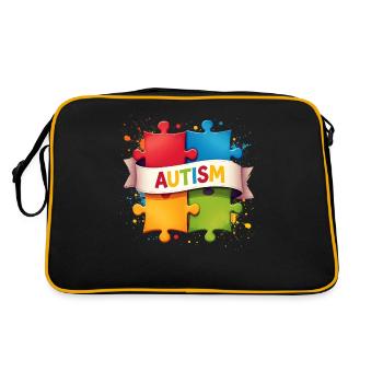 Autism Puzzle - Retro Bag - black/gold - Back