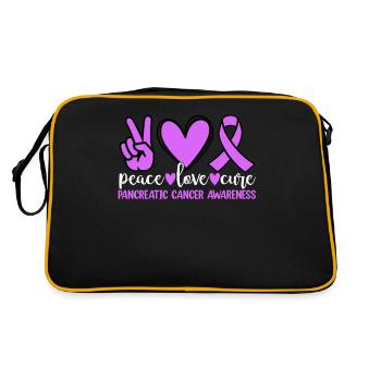 Peace Love Cure Cancer du Pancréas Endocrinien - Sac Retro - noir/or - Dos