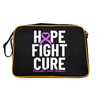 Hope Love Cure Cancer du Pancréas Endocrine Violet - Sac Retro - noir/or - Dos