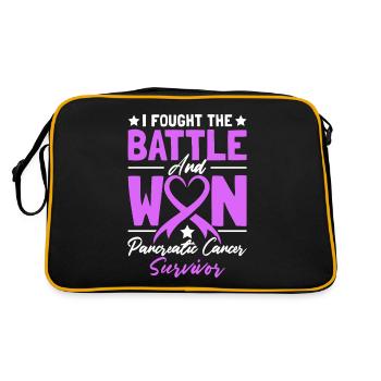 I Fought The Battle And Won Purple Ribbon - Retro Bag - black/gold - Back