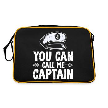 Funny Sailing Sea Captain Nautical Sailboat - Retro Bag - black/gold - Back