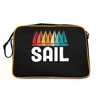 Sail Dinghy Sailboat Sea Captain Retro Funny - Retro Bag - black/gold - Back