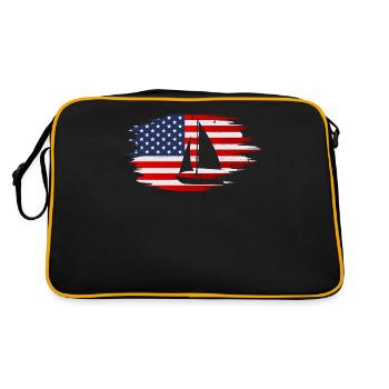 Funny Sailing USA Flag Cruiser Sailor Funny - Retro Bag - black/gold - Back