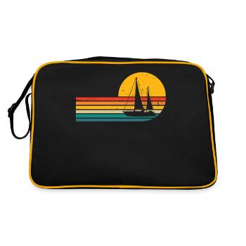 Funny Sailing Retro Sailboat Ocean Cruising - Retro Bag - black/gold - Back