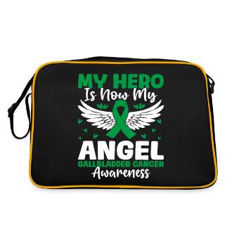 Mon héros est maintenant mon ange drôle cancer de la vésicule biliaire - Sac Retro - noir/or - Dos
