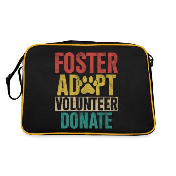 Foster Adopt Volunteer Donate Retro Foster Animal - Retro Bag - black/gold - Back