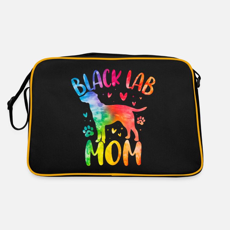 Schwarze Lab Mama Labrador Retriever Hund Tie Dye Retro Tasche