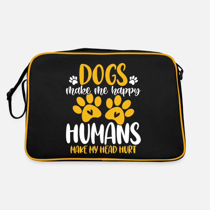 Dogs Make Me Happy Humans Make My Head Hurt Dog Retro Bag