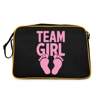 Équipe fille grossesse annonce drôle bébé fille - Sac Retro - noir/or - Dos