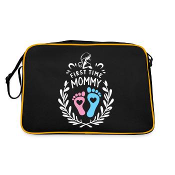 Zum ersten Mal Mama Werdende Mutter Geschlecht Enthüllung - Retro Tasche - Schwarz/Gold - Hinten