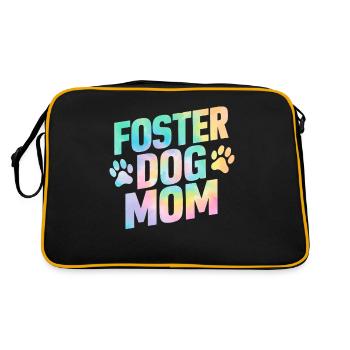 Foster Dog Mom Tie Dye Animal Rescue Foster Care - Retro Bag - black/gold - Back