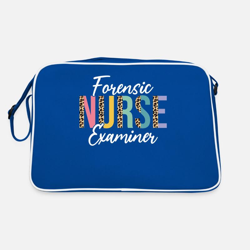 Forensic Nurse Examiner Half Leopard Funny RN Retro Bag