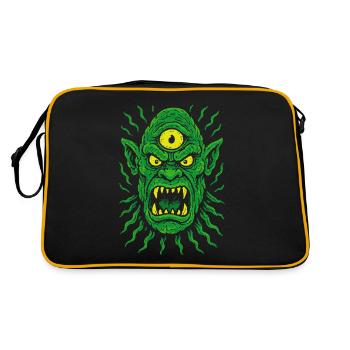 Cyclope Orc Néon à trois yeux avec des yeux de monstre - Sac Retro - noir/or - Dos