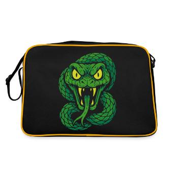 Serpent venimeux en colère dans le style néon - Sac Retro - noir/or - Dos