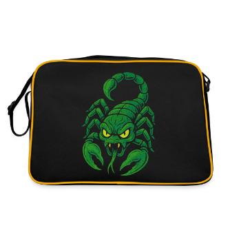 Scorpion vert vénéneux dans le style bande dessinée - Sac Retro - noir/or - Dos