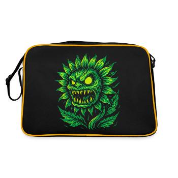 Demonic sunflower in neon style - Retro Bag - black/gold - Back
