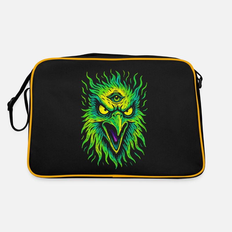 Psycho Bird with Third Eye Neon Eagle Retro Bag