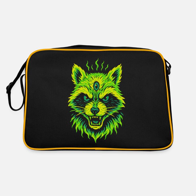 Mystical raccoon with third eye Retro Bag