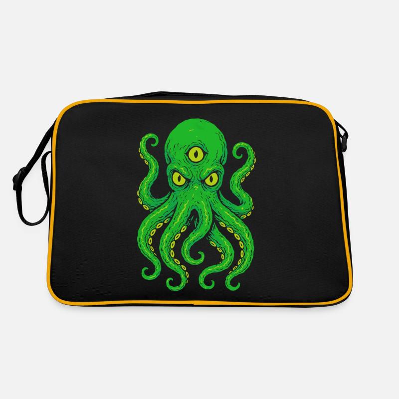 Tentacle Octopus with Third Eye Neon Retro Bag