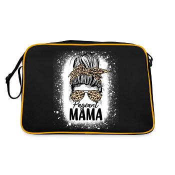 Festzug Mama Glanz Glam Unordentlich Dutt Leopard Lustig - Retro Tasche - Schwarz/Gold - Hinten