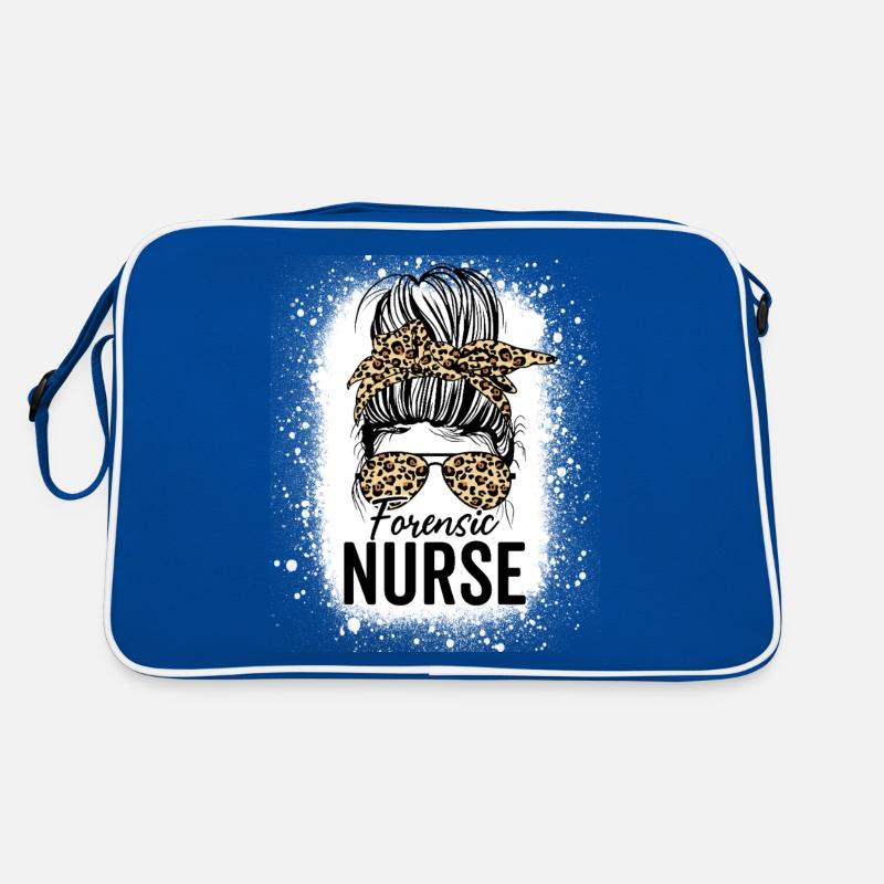 Forensische Krankenschwester Messy Bun Leopard Lustig Medizin Retro Tasche