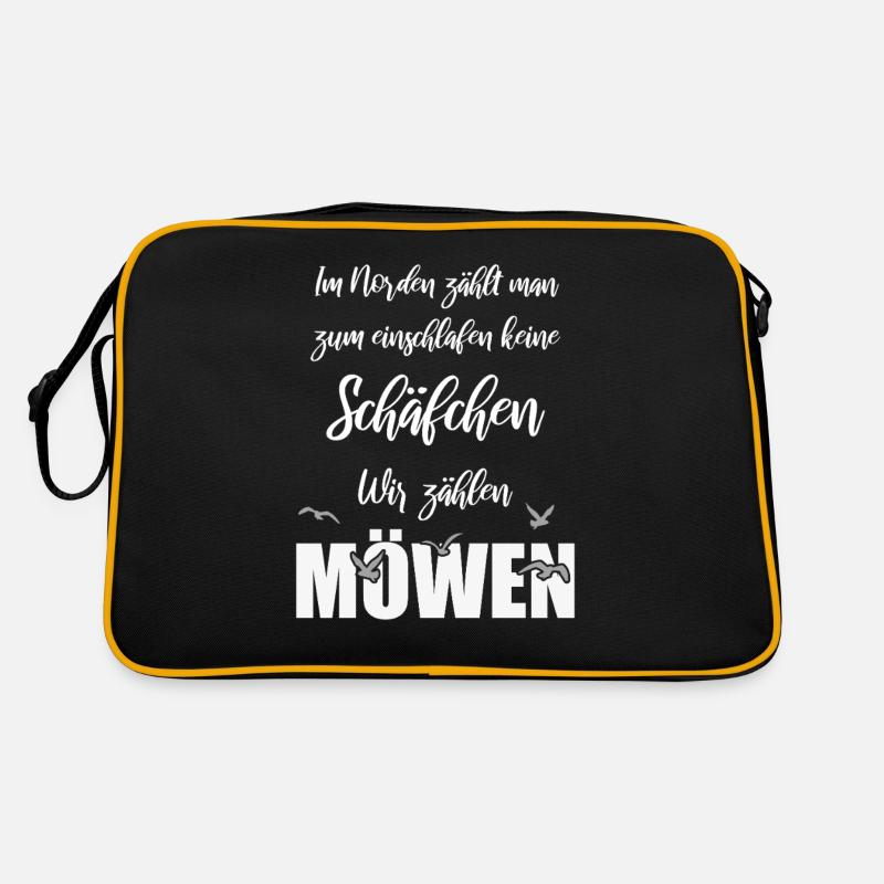 Wir im Norden zählen Möwen Retro Tasche