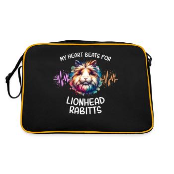 Lion Head Rabbit Heart Line - Retro Bag - black/gold - Back