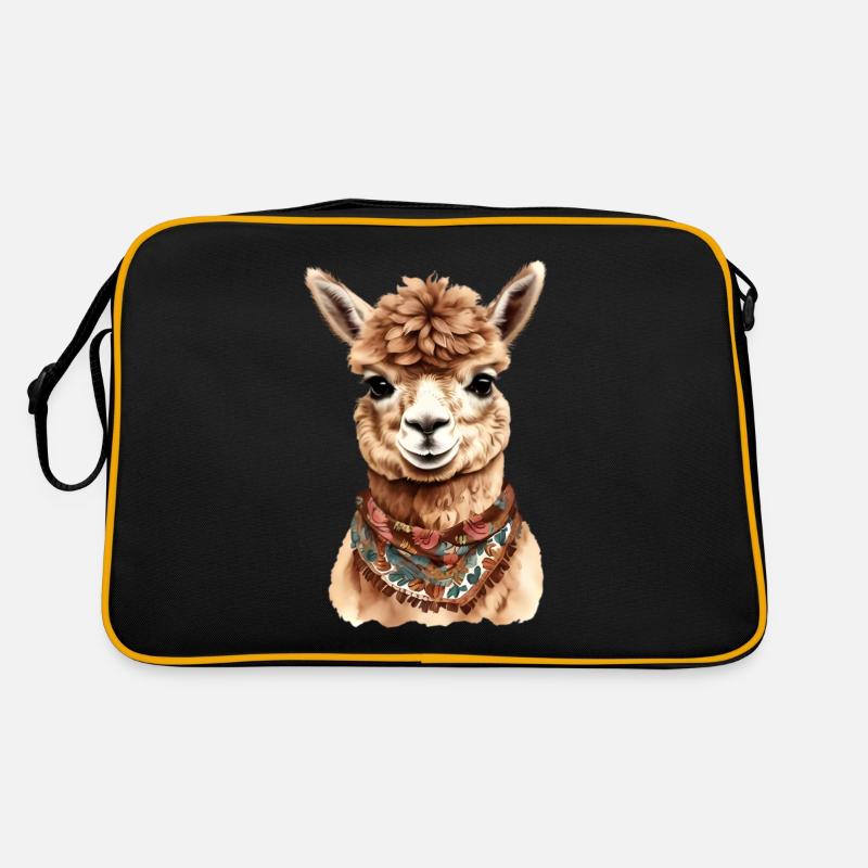 Alpaca Animal Design – Funny Graphic Illustration Retro Bag