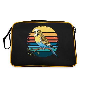 Budgie Parakeet Retro Sunset Vintage Budgerigar - Retro Bag - black/gold - Back