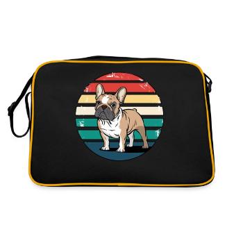 Rétro bouledogue français vintage amoureux des chiens cadeaux - Sac Retro - noir/or - Dos
