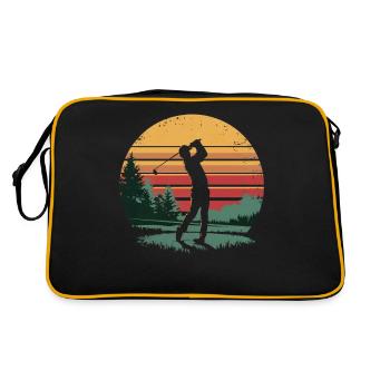 Retro Golfer Golf Swing Gifts for Golfer Players - Retro Tasche - Schwarz/Gold - Hinten