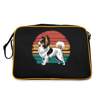 Retro Vintage Papillon Dog Lover Animal Papillon - Retro Bag - black/gold - Back