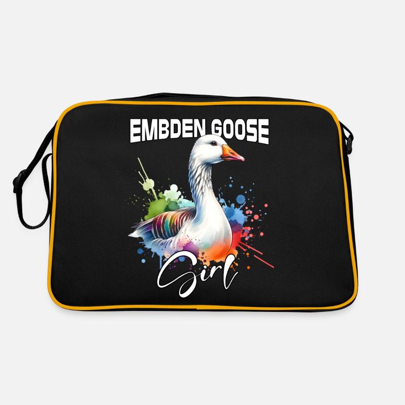 Embden Goose Mädchen Emdengans Retro Tasche