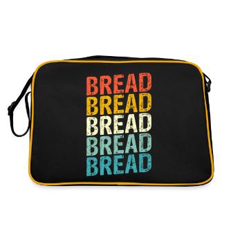 Brot Lustig Backshop Bäckerei Retro Brot Laib - Retro Tasche - Schwarz/Gold - Hinten