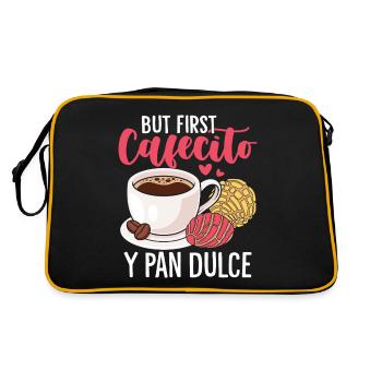But First Cafecito Y Pan Dulce Mexican Sweet Bun - Retro Bag - black/gold - Back