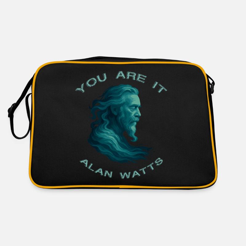 Du bist es Alan Watts Kunst - Retro Tasche - Schwarz/Gold