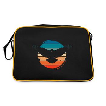 Crow Raven Bird Vintage Retro Design - Retro Bag - black/gold - Back