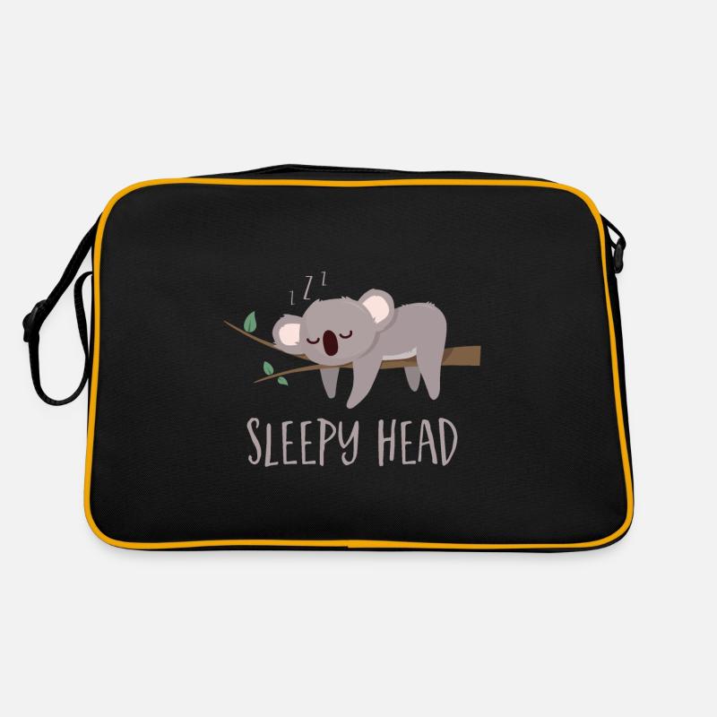 Koala Sleepy Head - Koala - Retro Tasche - Schwarz/Gold