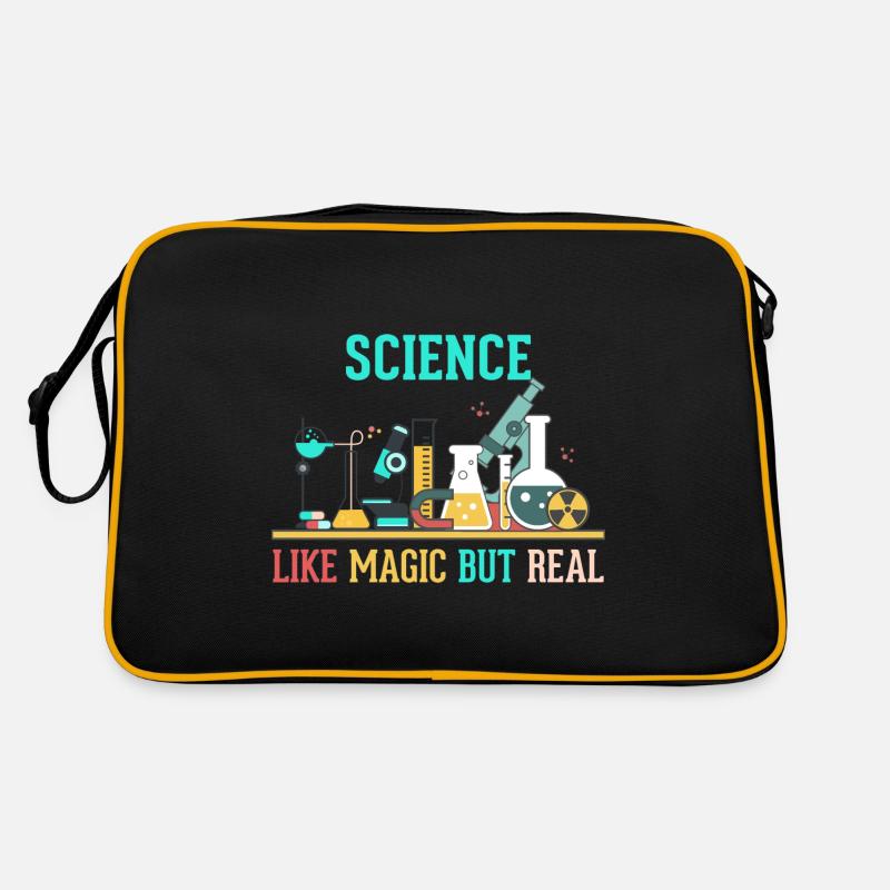 SCIENCE - LIKE MAGIC BUT REAL - Retro Tasche - Schwarz/Gold