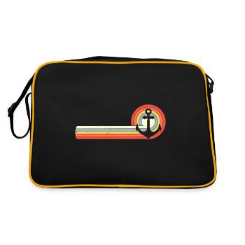 Vintage retro anker schiffsanker norddeutsch - Retro Tasche - Schwarz/Gold - Hinten