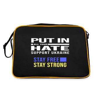 liberté ukraine paix pas poutine puck futin - Sac Retro - noir/or - Dos