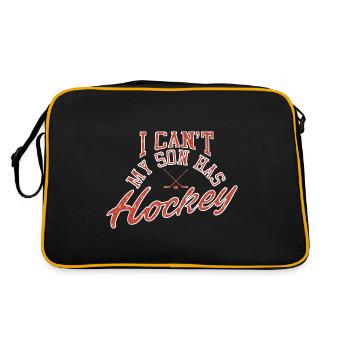 Hockey sur glace - Je ne peux pas, mon fils a du hockey - Sac Retro - noir/or - Dos