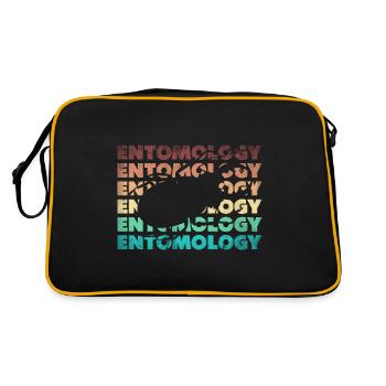 Entomology Entomologist Insects Bugs Silhouette - Retro Tasche - Schwarz/Gold - Hinten