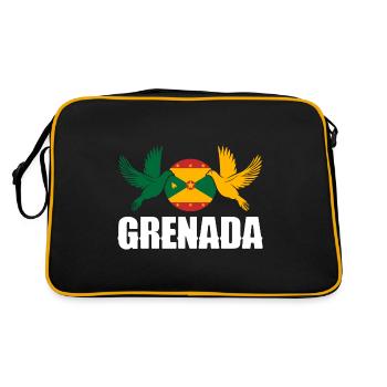 Grenade Grenadien Grenadien Drapeaux Oiseaux - Sac Retro - noir/or - Dos