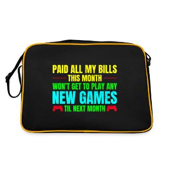 Video Game Lovers Gamer Gaming Funny Saying - Retro Bag - black/gold - Back